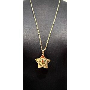 Sailor Moon Gold Star Locket Pendant Necklace Anime Cosplay Vintage Style